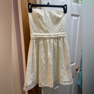 White lacey strapless dress